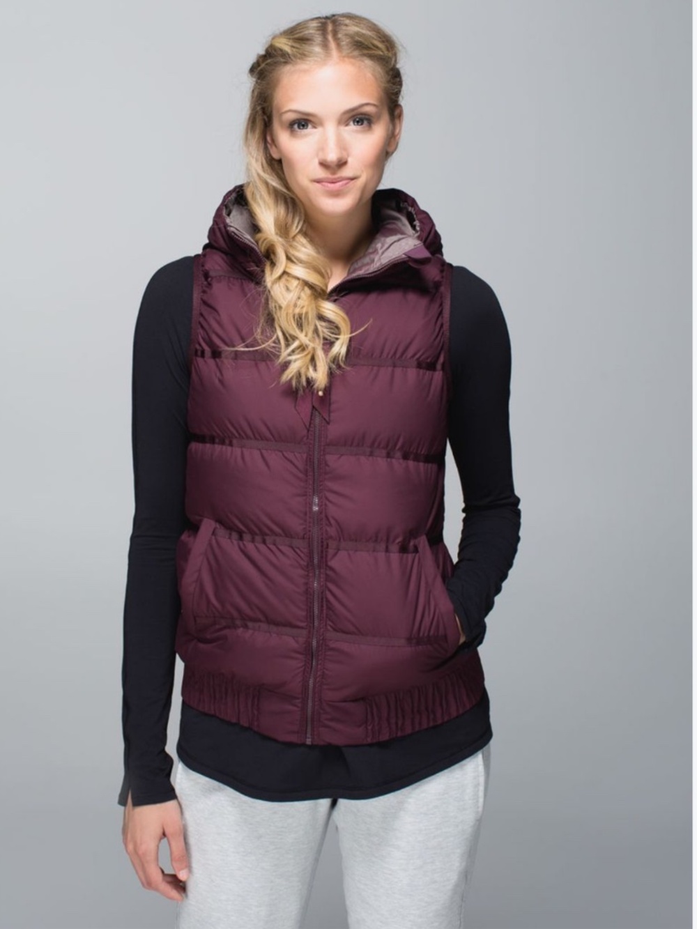 Lululemon Chilly Chill Puffy Vest Bordeaux Drama Gradient Dot Embossed 6